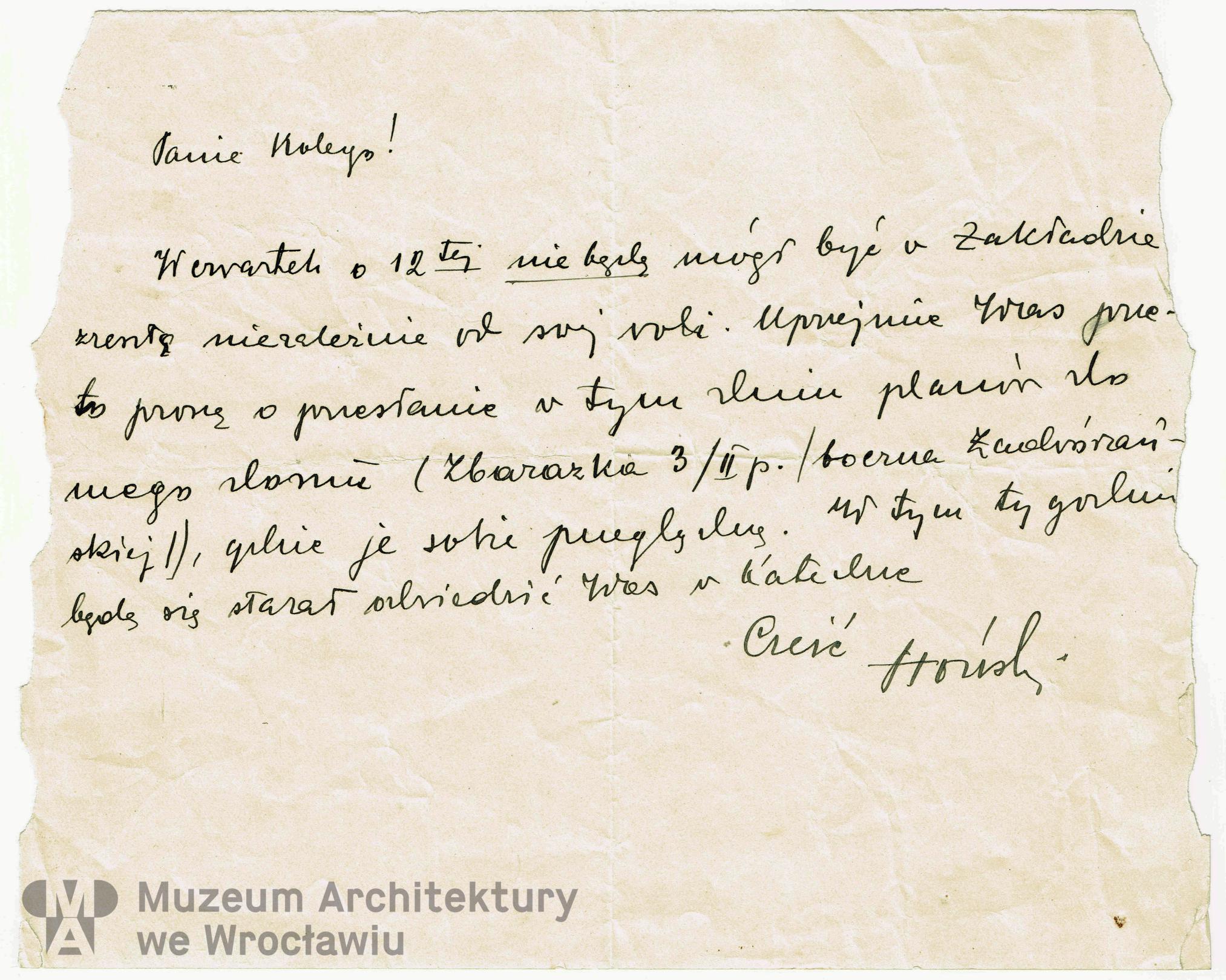 Płoński Władysław, Frydecki Andrzej, Michalina and Władysław Płoński’s house in Lviv. Correspondence, 1932-1933