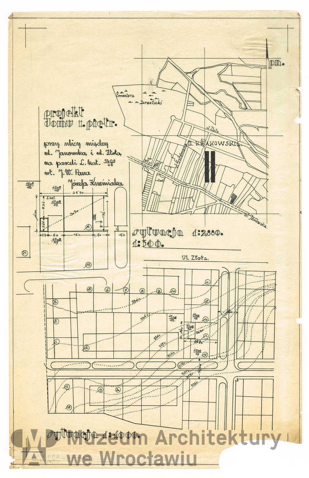 Frydecki Andrzej, Józef Kuźmiak’s house in Lviv. Version I, 1932.05.18