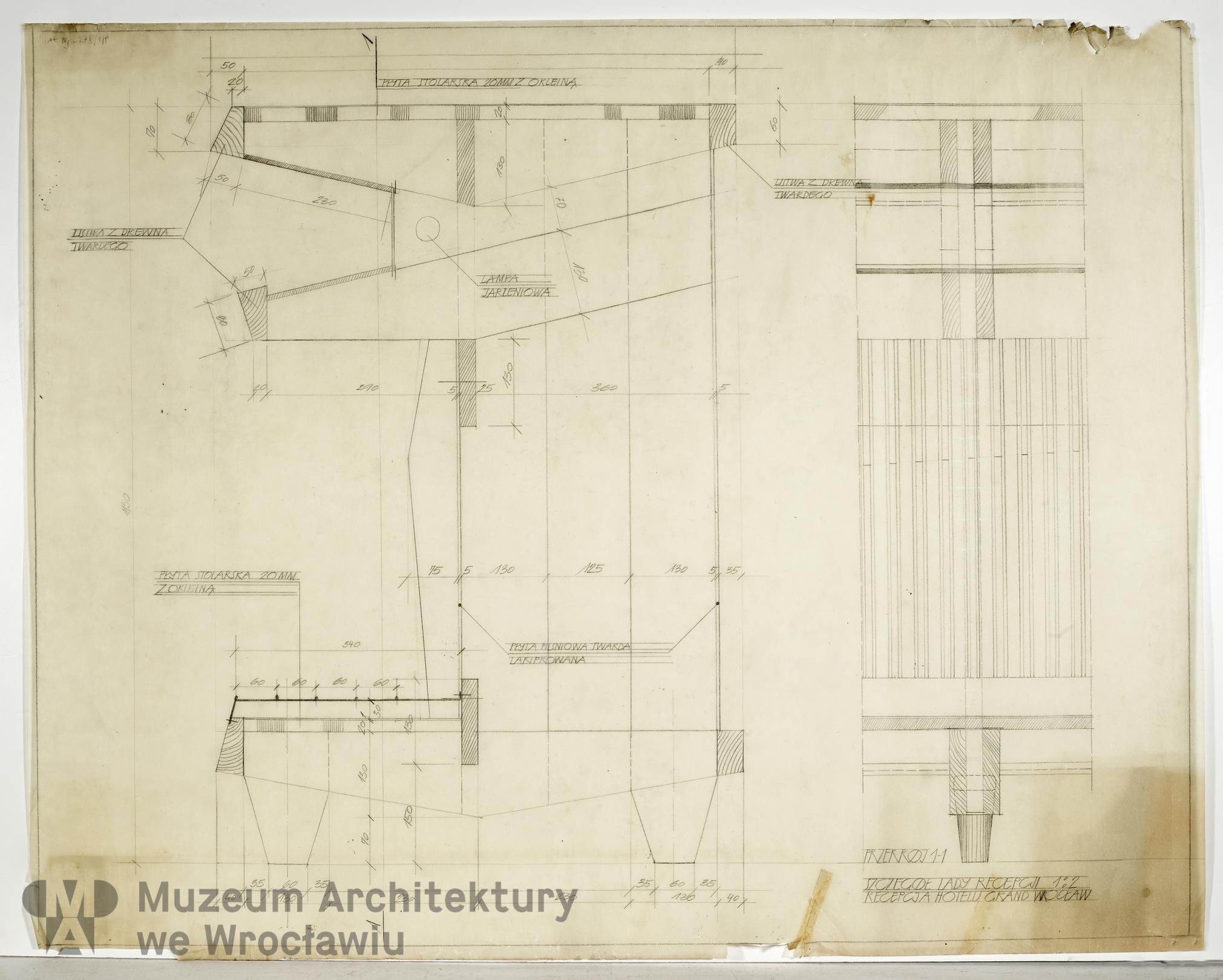 Molicki Witold Jerzy, Hotel Grand we Wrocławiu. Wystrój wnętrz, 