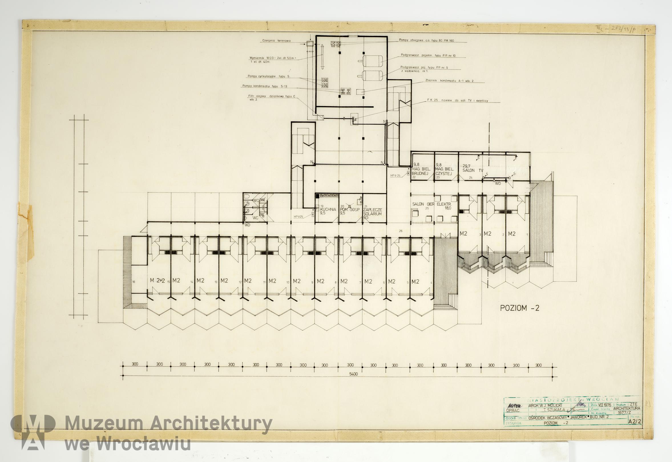 Molicki Witold Jerzy, Szukała Tadeusz (Miastoprojekt-Wrocław), Ośrodek wczasowo-hotelowy “Jaworek” koło Międzygórza. Budynek nr 2, 1976.07