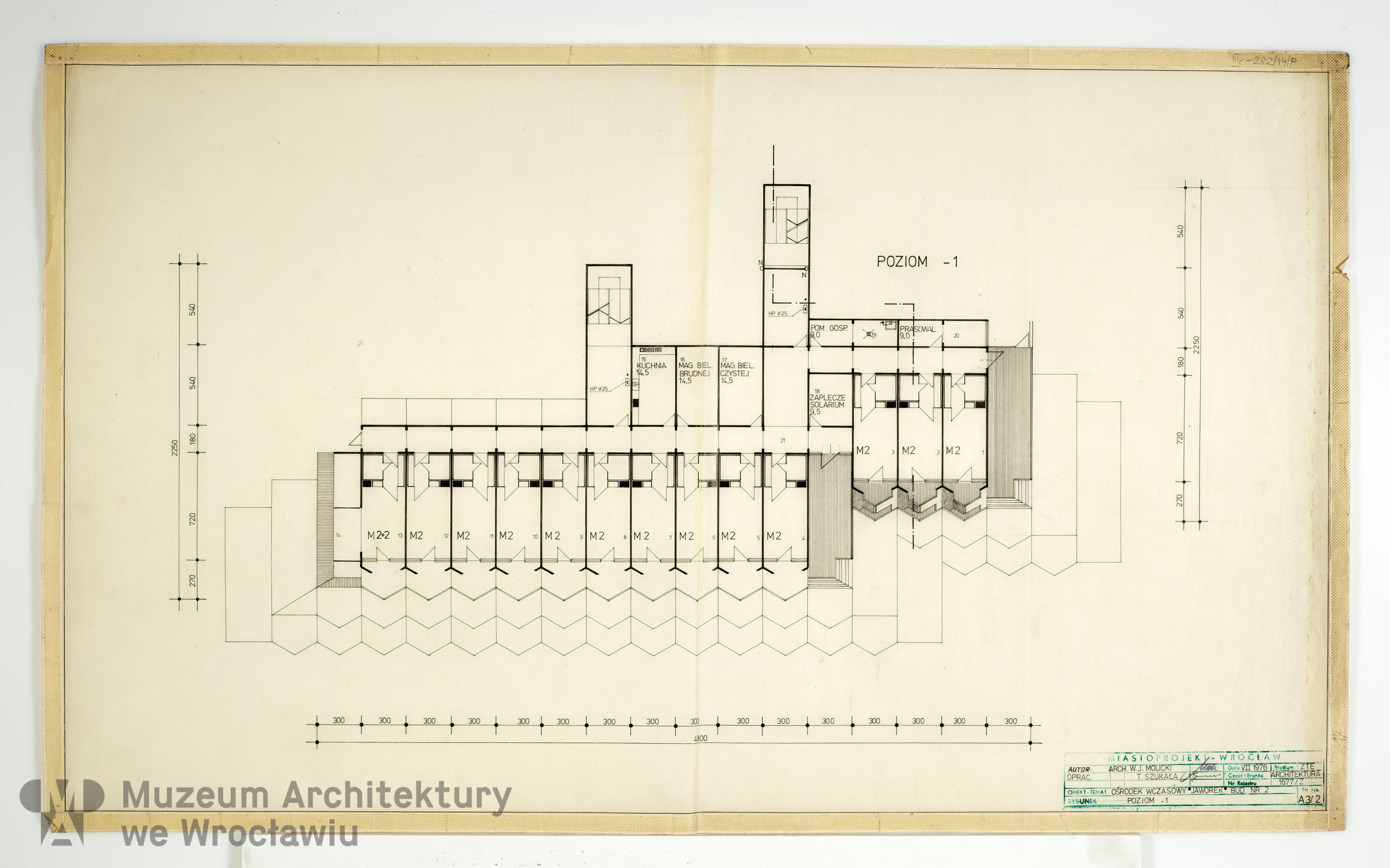 Molicki Witold Jerzy, Szukała Tadeusz (Miastoprojekt-Wrocław), Ośrodek wczasowo-hotelowy “Jaworek” koło Międzygórza. Budynek nr 2, 1976.07