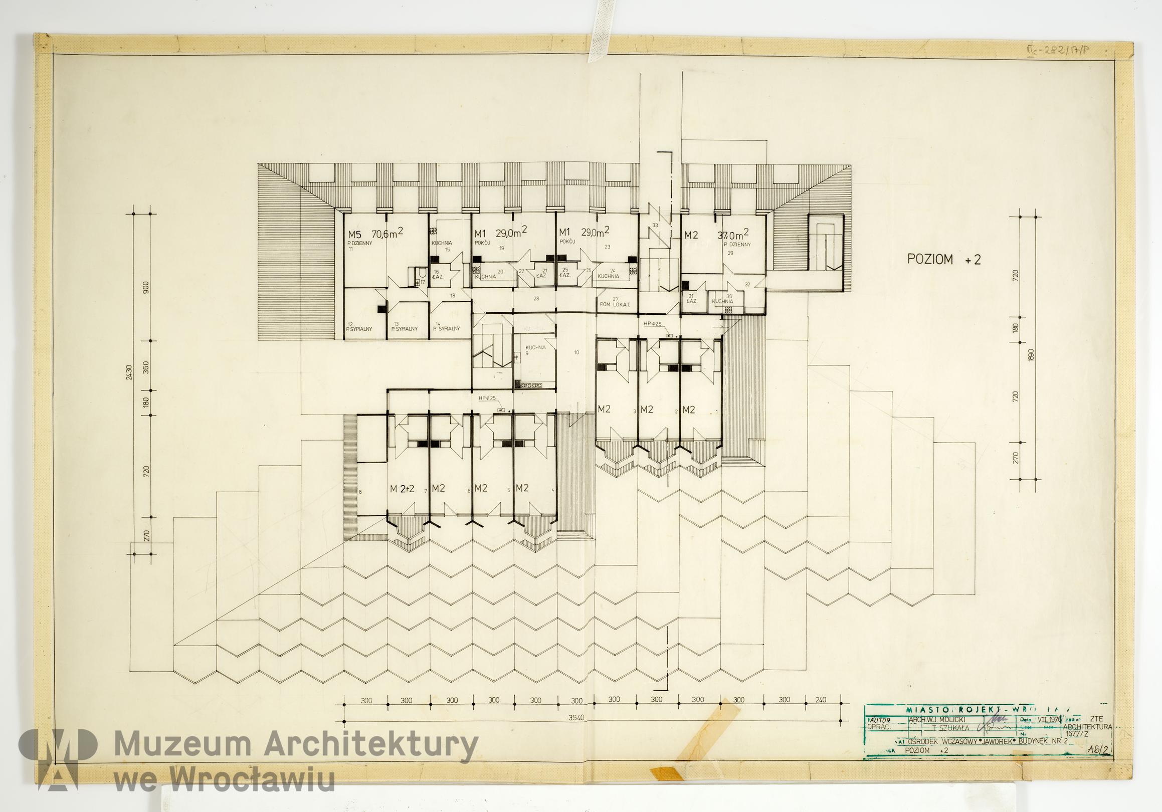 Molicki Witold Jerzy, Szukała Tadeusz (Miastoprojekt-Wrocław), Ośrodek wczasowo-hotelowy “Jaworek” koło Międzygórza. Budynek nr 2, 1976.07