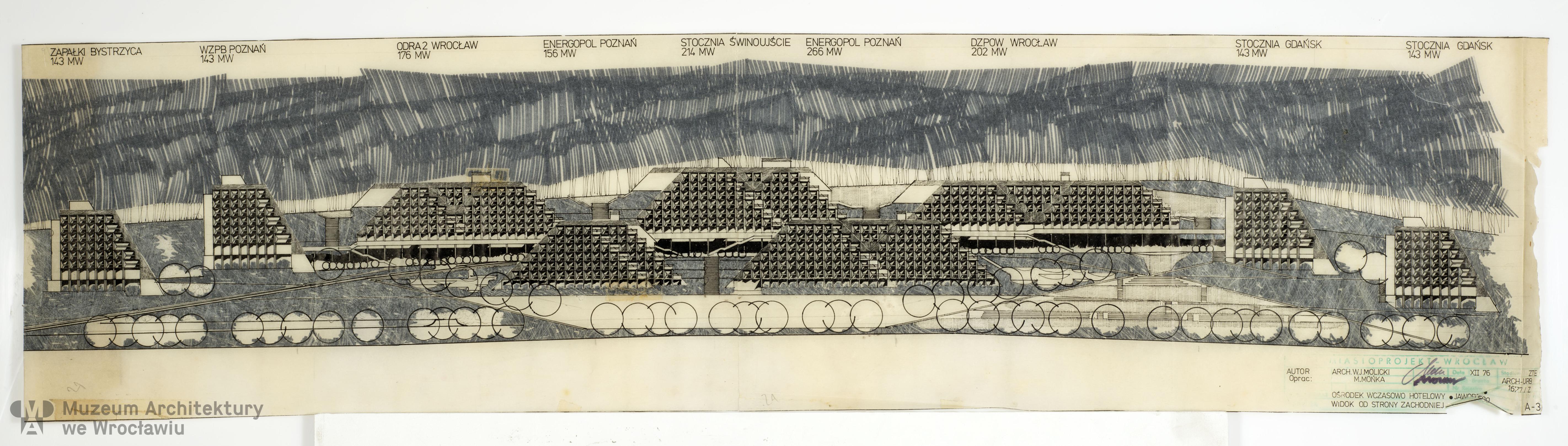 Molicki Witold Jerzy, Szukała Tadeusz (Miastoprojekt-Wrocław), Ośrodek wczasowo-hotelowy “Jaworek” koło Międzygórza, 1976.12