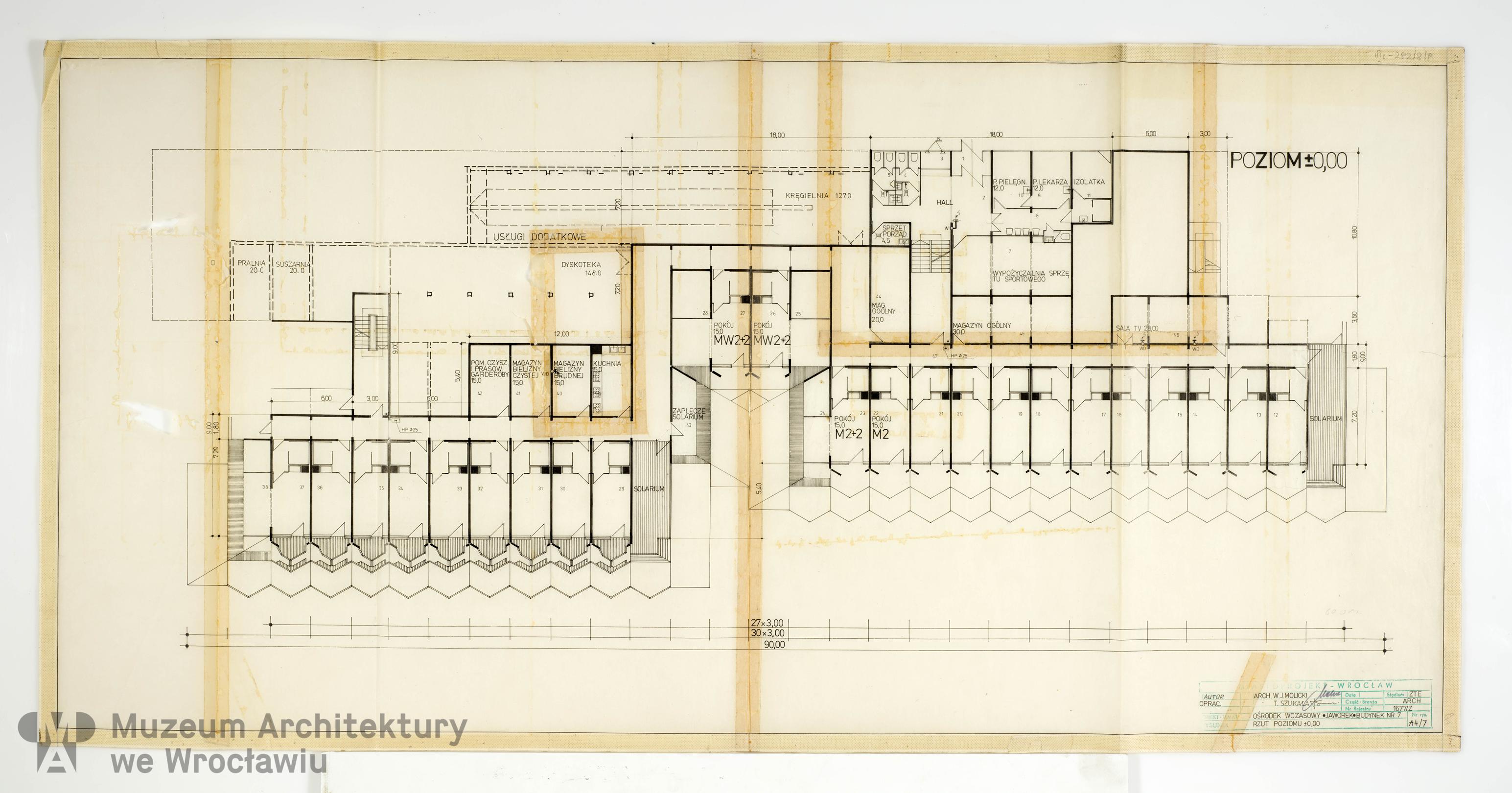 Molicki Witold Jerzy, Szukała Tadeusz (Miastoprojekt-Wrocław), Ośrodek wczasowo-hotelowy “Jaworek” koło Międzygórza. Budynek nr 7, 1975-1976
