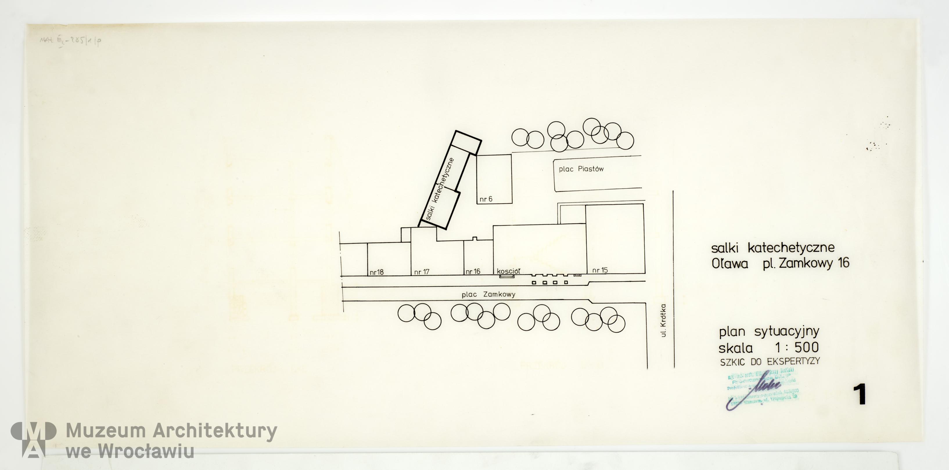 Molicki Witold Jerzy, Salki katechetyczne przy pl. Zamkowym w Oławie, 1982