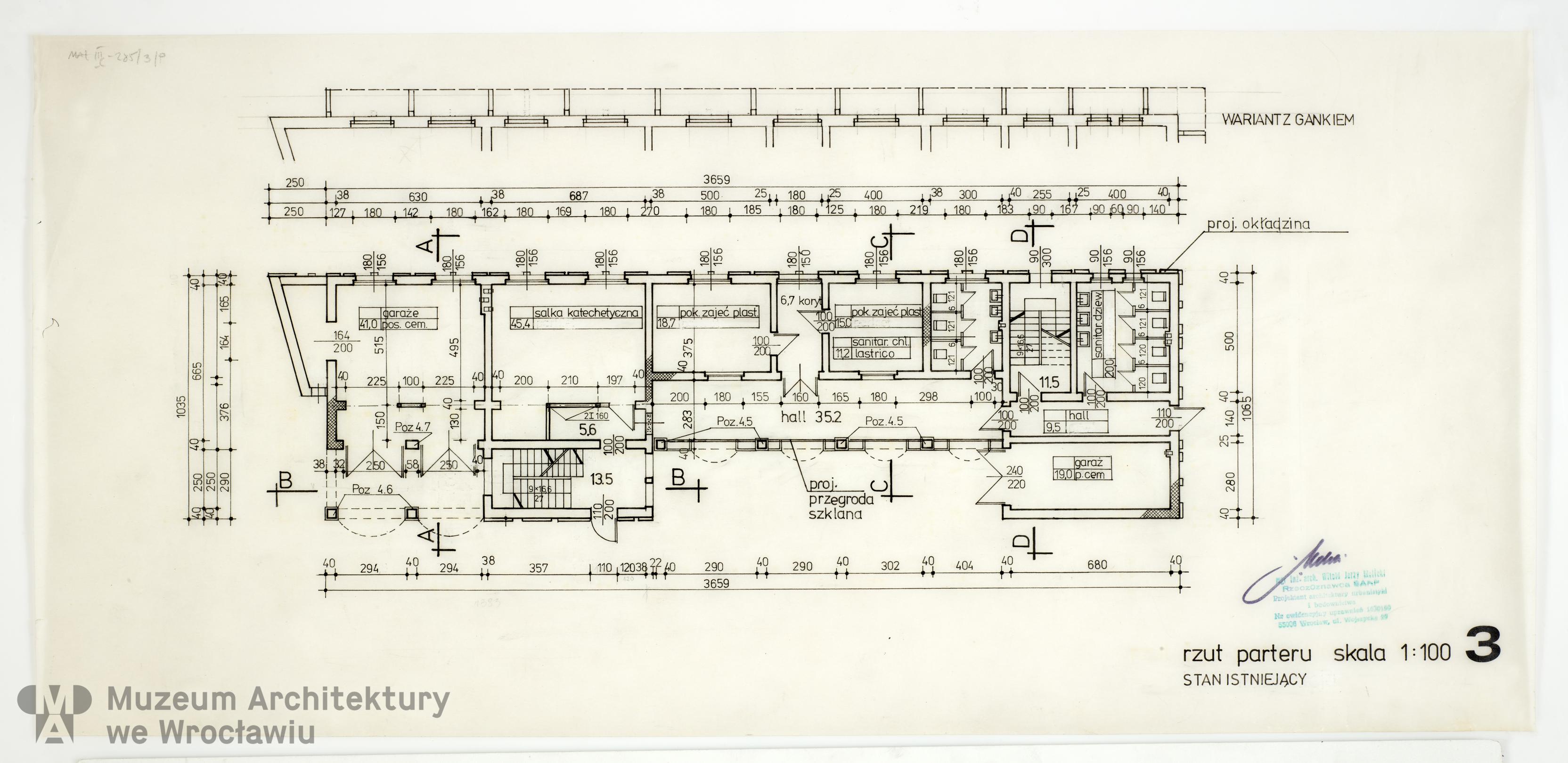 Molicki Witold Jerzy, Salki katechetyczne przy pl. Zamkowym w Oławie, 1982