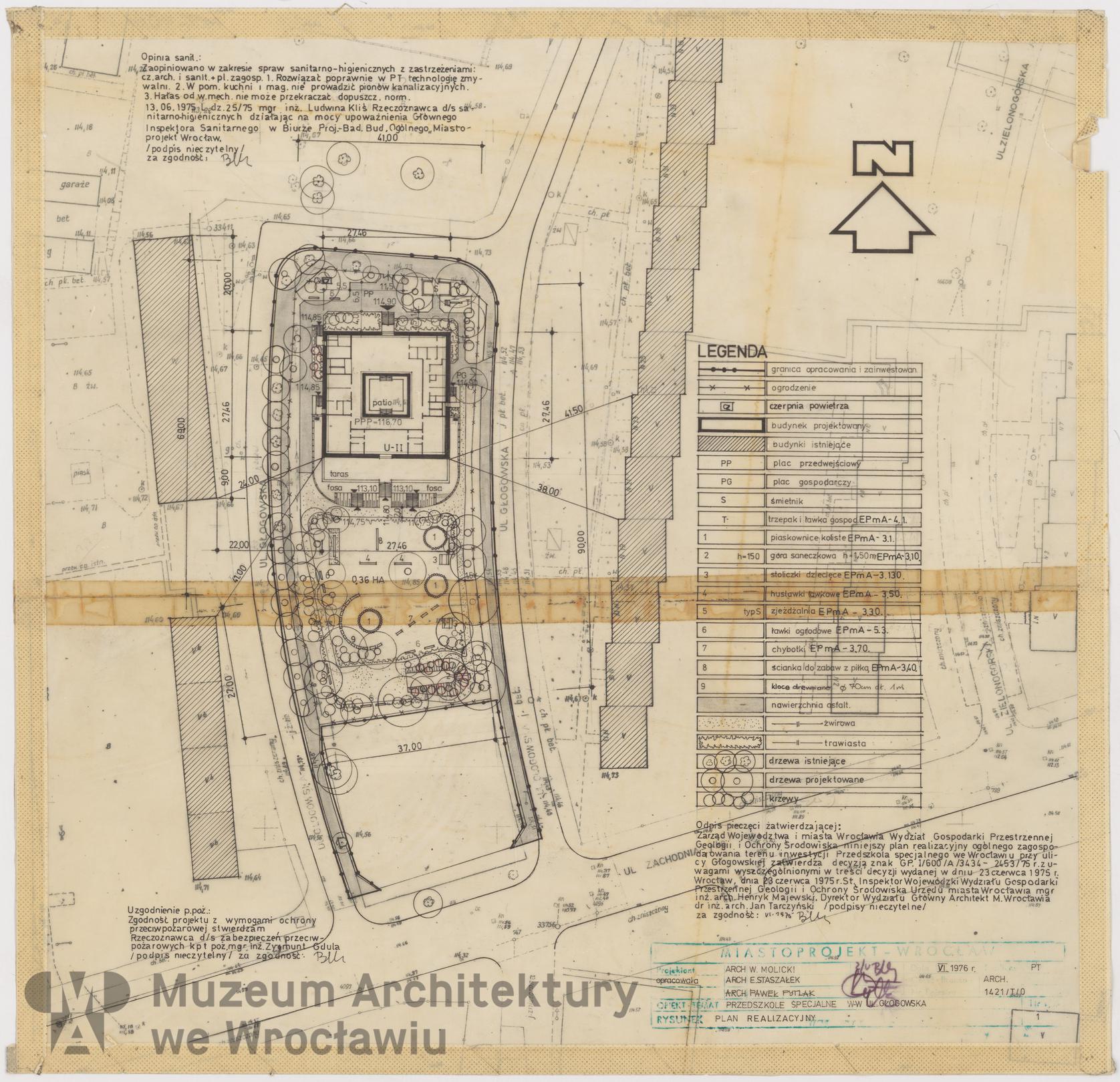 Molicki Witold Jerzy (Miastoprojekt-Wrocław), Osiedle Wrocław-Zachód. Przedszkole specjalne, 1976.06