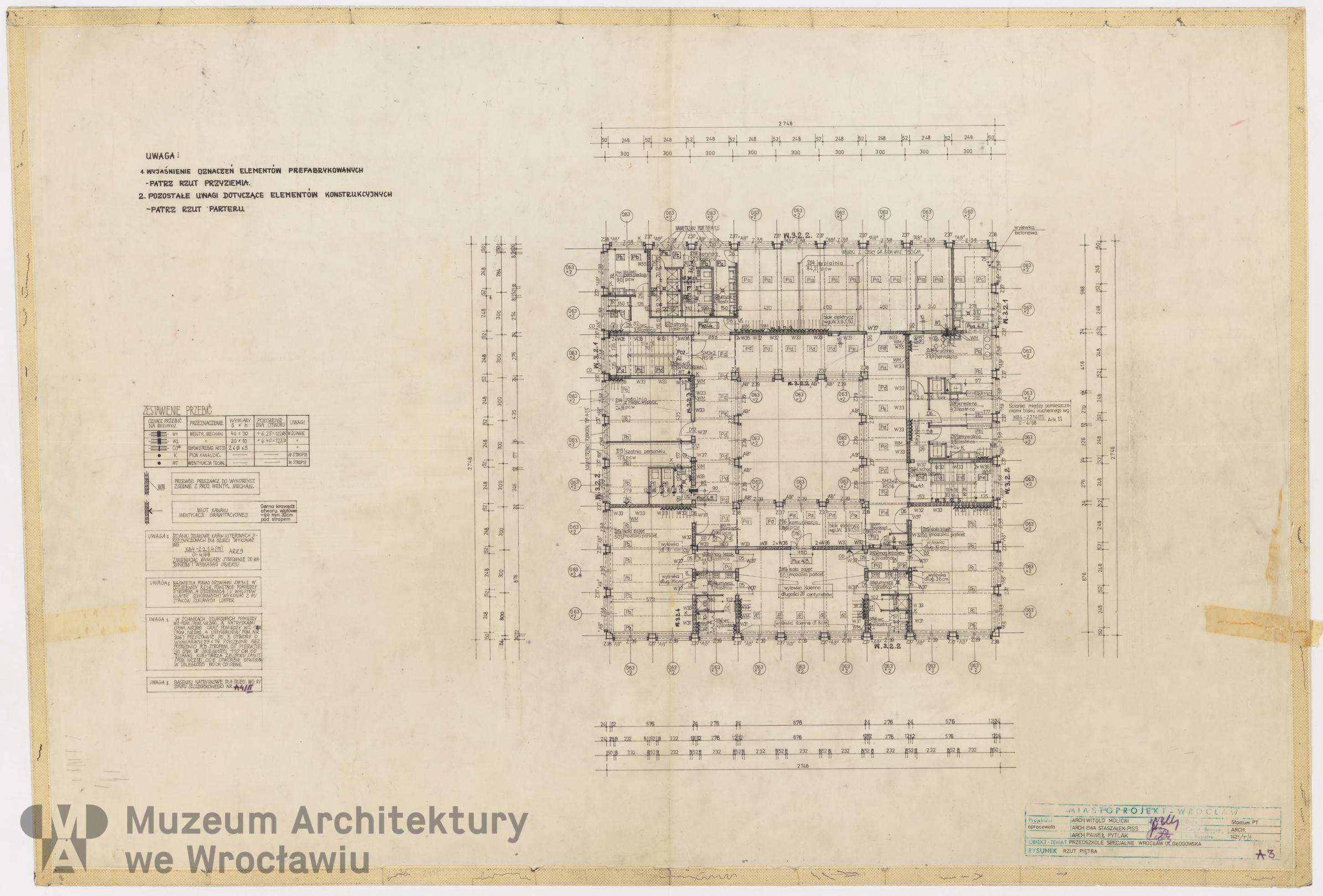 Molicki Witold Jerzy (Miastoprojekt-Wrocław), Osiedle Wrocław-Zachód. Przedszkole specjalne, 1976