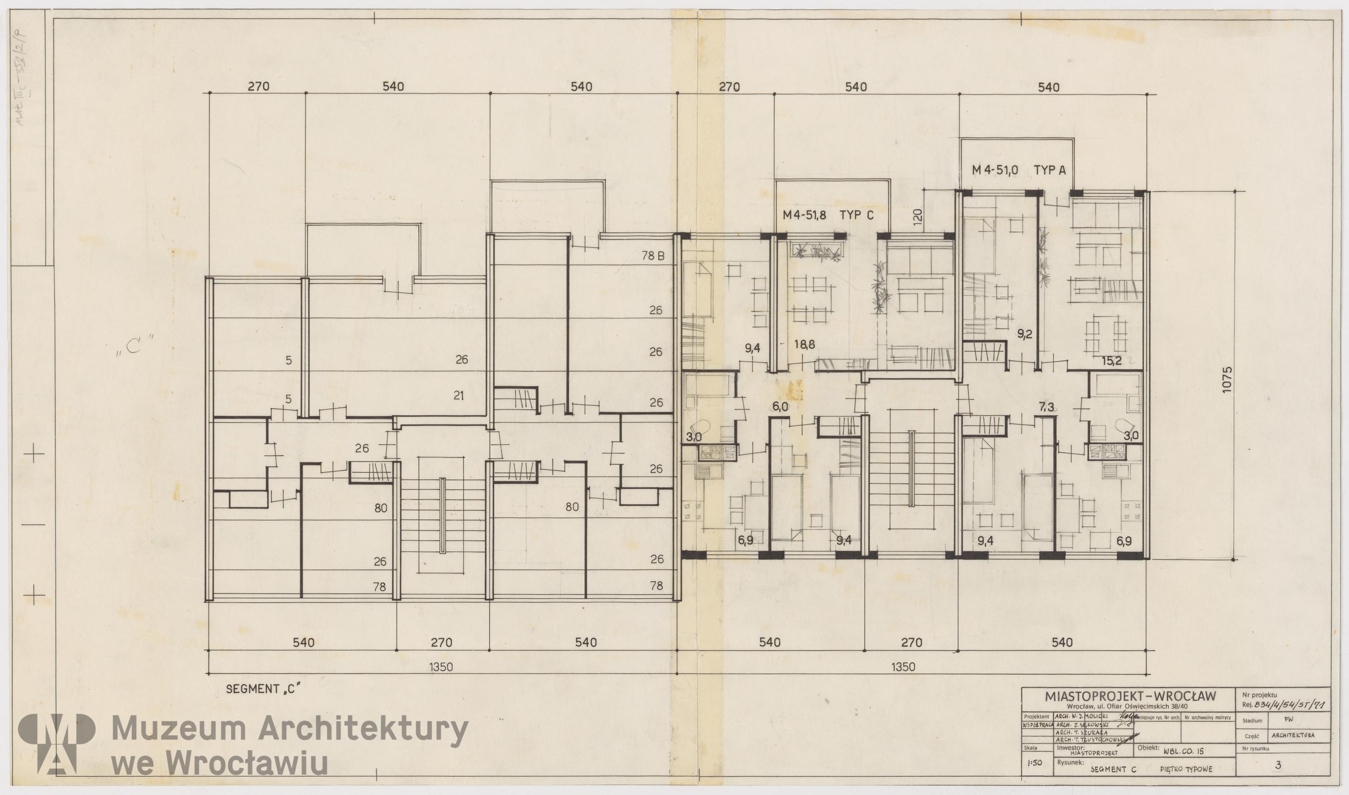 Molicki Witold Jerzy (Miastoprojekt-Wrocław), Osiedle Wrocław-Zachód. Segment C, ok. 1970