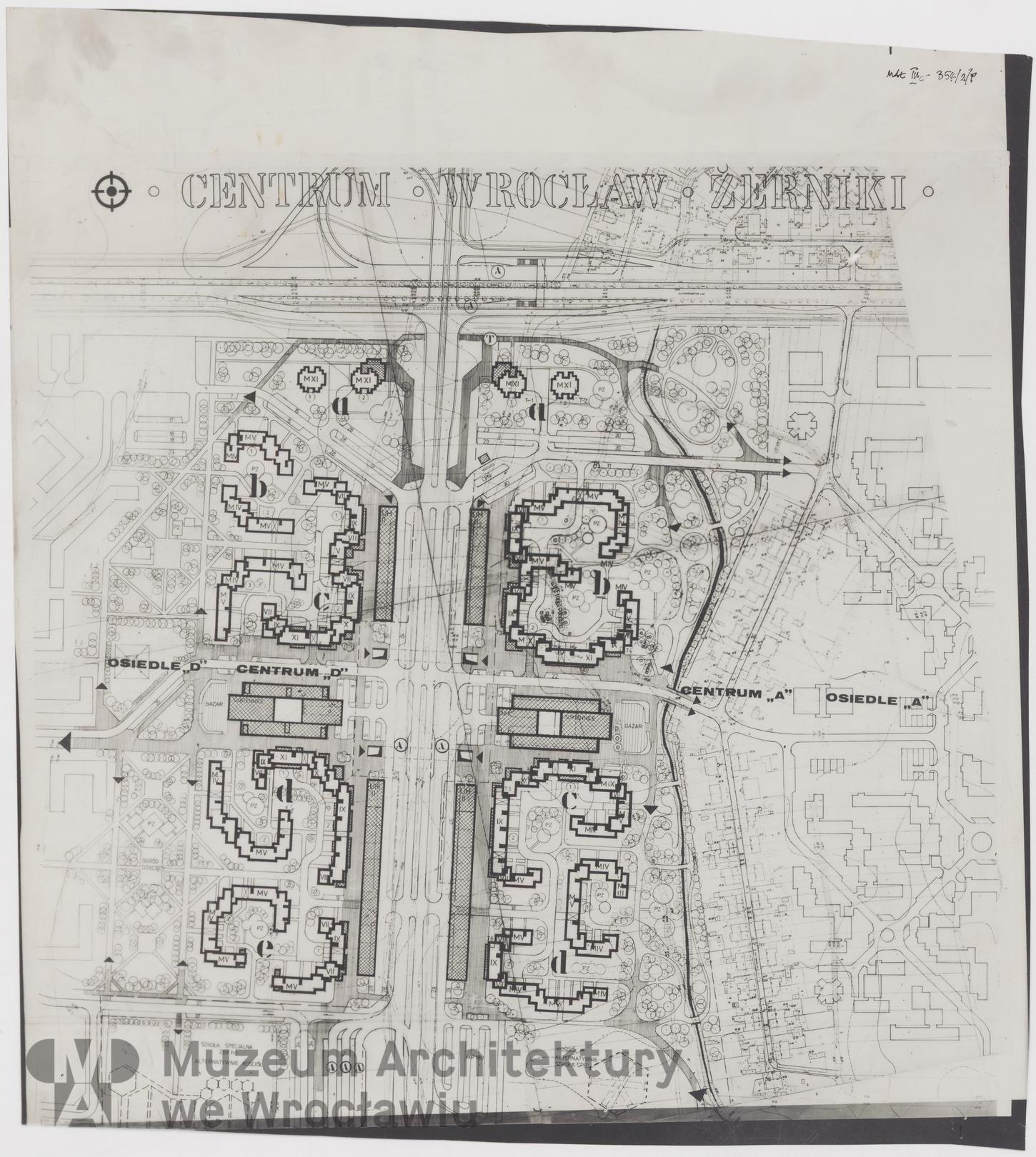 Molicki Witold Jerzy, Kupczyk M., Kujawski W. (Miastoprojekt-Wrocław), Wrocław-Żerniki. Centrum, 1980
