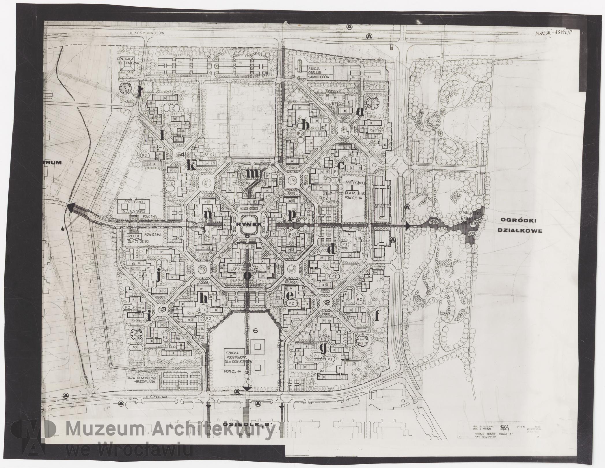 Molicki Witold Jerzy, Prymon Andrzej, Kulikowska Barbara (Miastoprojekt-Wrocław), Wrocław-Żerniki. Osiedle A, 1981