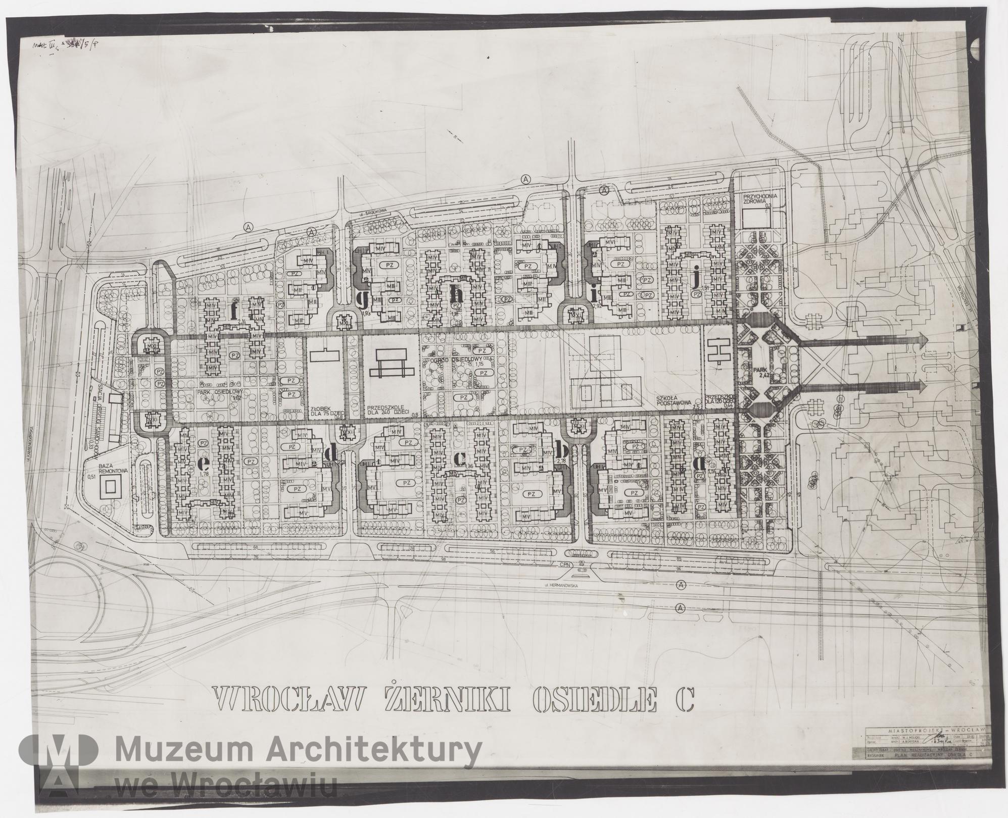 Molicki Witold Jerzy, Boryska Anna (Miastoprojekt-Wrocław), Wrocław-Żerniki. Osiedle C, ok. 1981