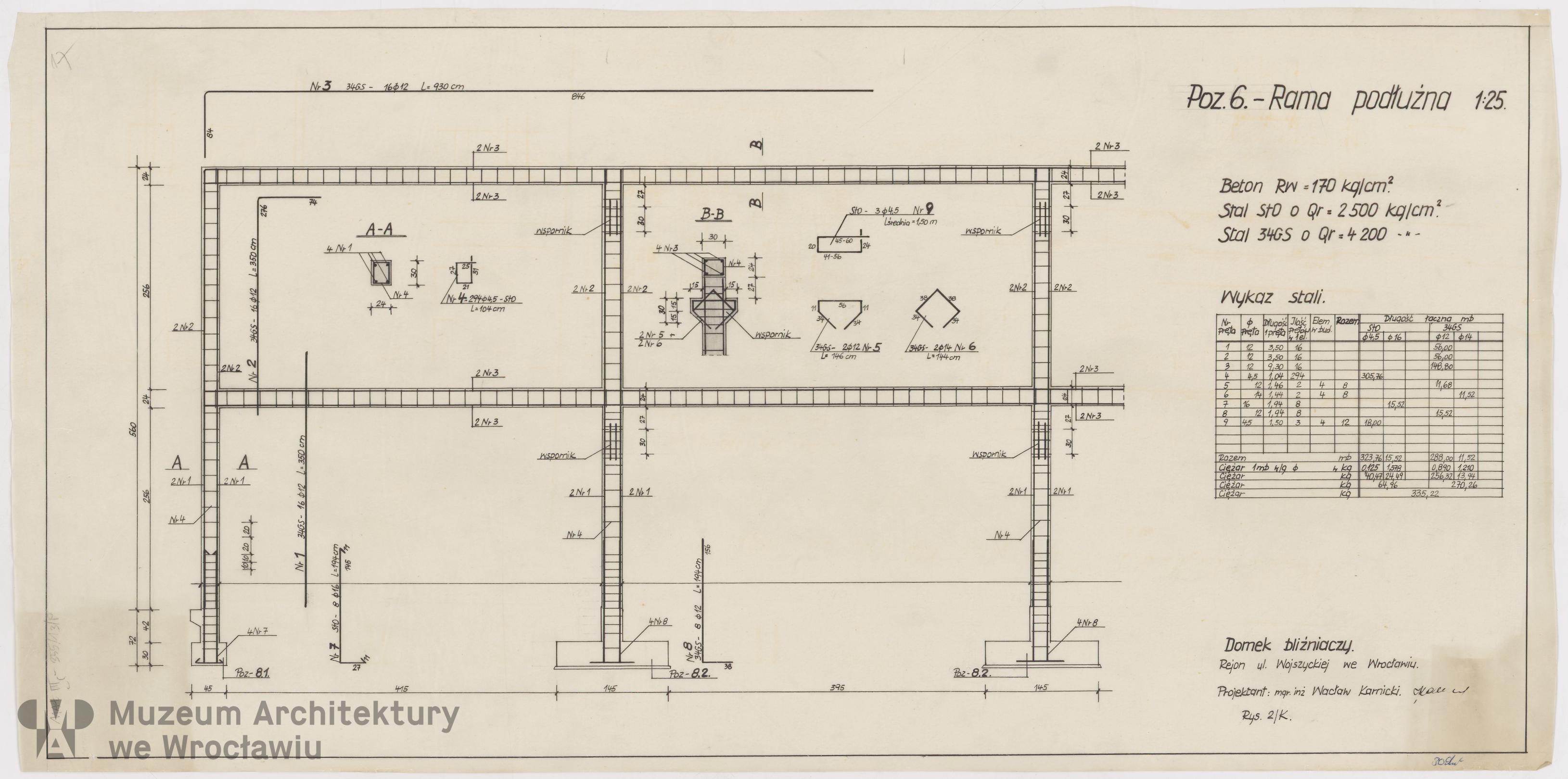 Molicki Witold Jerzy, Karnicki Wacław (Miastoprojekt-Wrocław), Housing estate belonging to “Budowlani” cooperative in the area of Wojszycka Street in Wroclaw. Semi-detached house, ok. 1968