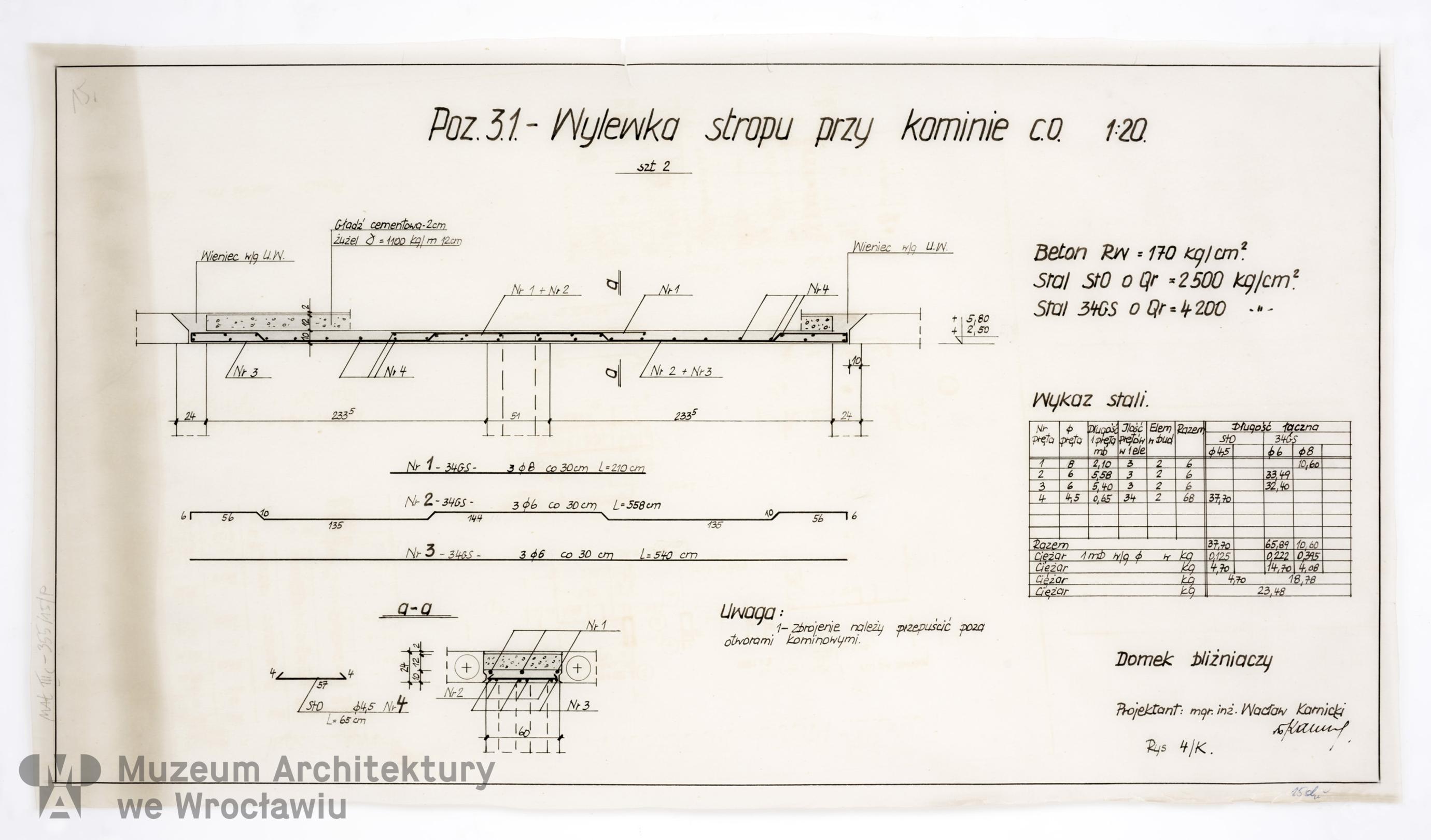 Molicki Witold Jerzy, Karnicki Wacław (Miastoprojekt-Wrocław), Housing estate belonging to “Budowlani” cooperative in the area of Wojszycka Street in Wroclaw. Semi-detached house, ok. 1968