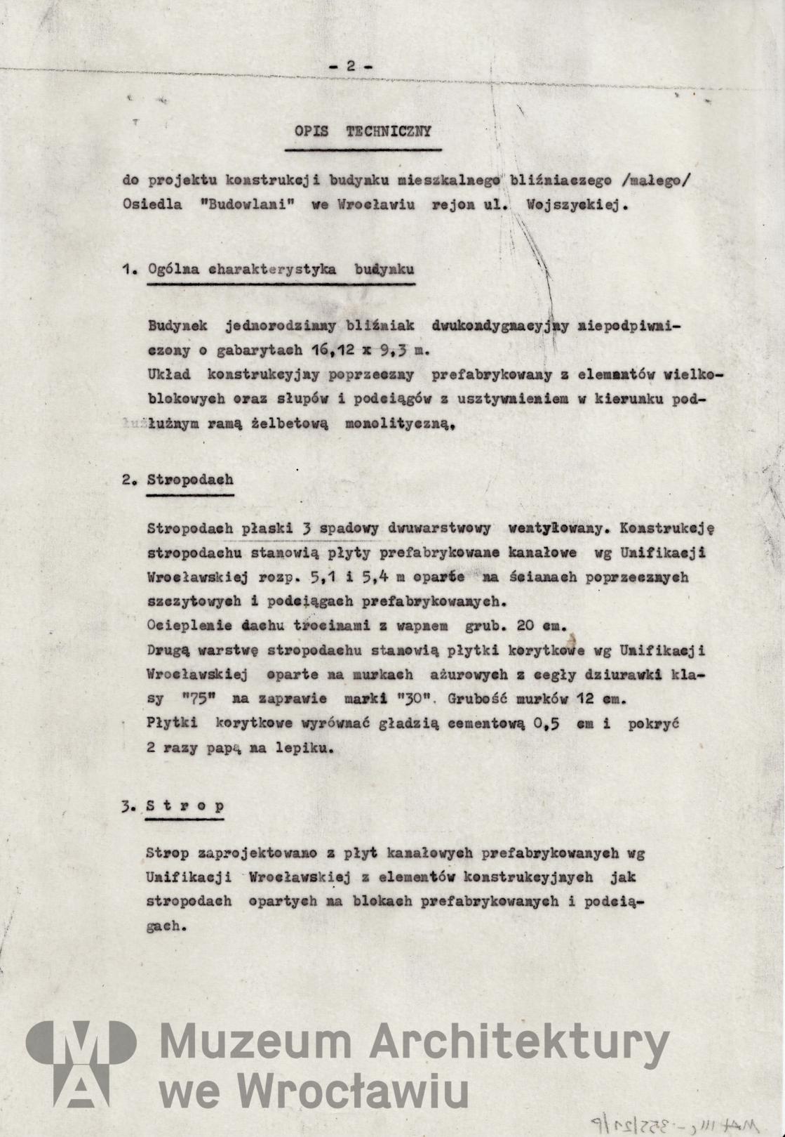 Molicki Witold Jerzy, Karnicki Wacław (Miastoprojekt-Wrocław), Osiedle Spółdzielni Mieszkaniowej “Budowlani” w rejonie ul. Wojszyckiej we Wrocławiu. Dom bliźniaczy, 1968.10