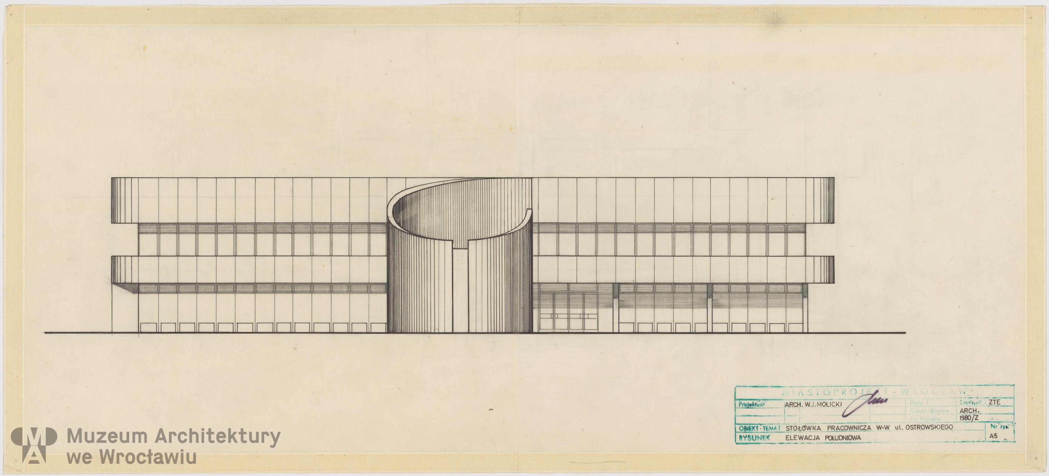 Molicki Witold Jerzy (Miastoprojekt-Wrocław), Stołówka pracownicza Mera-Elwro we Wrocławiu, 1980