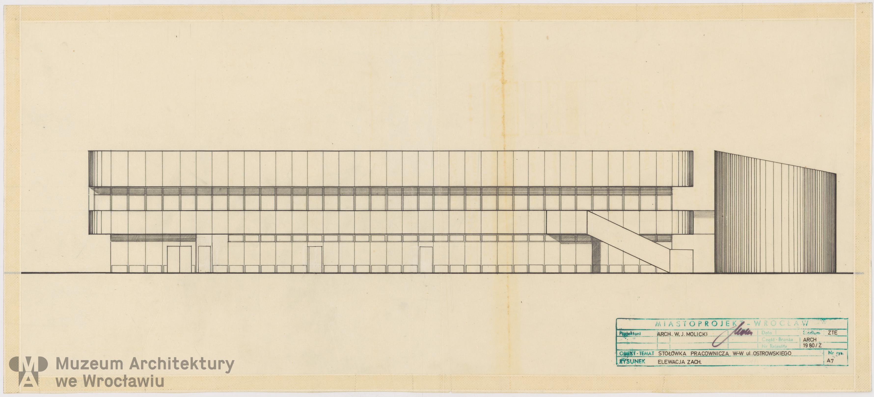 Molicki Witold Jerzy (Miastoprojekt-Wrocław), Stołówka pracownicza Mera-Elwro we Wrocławiu, 1980