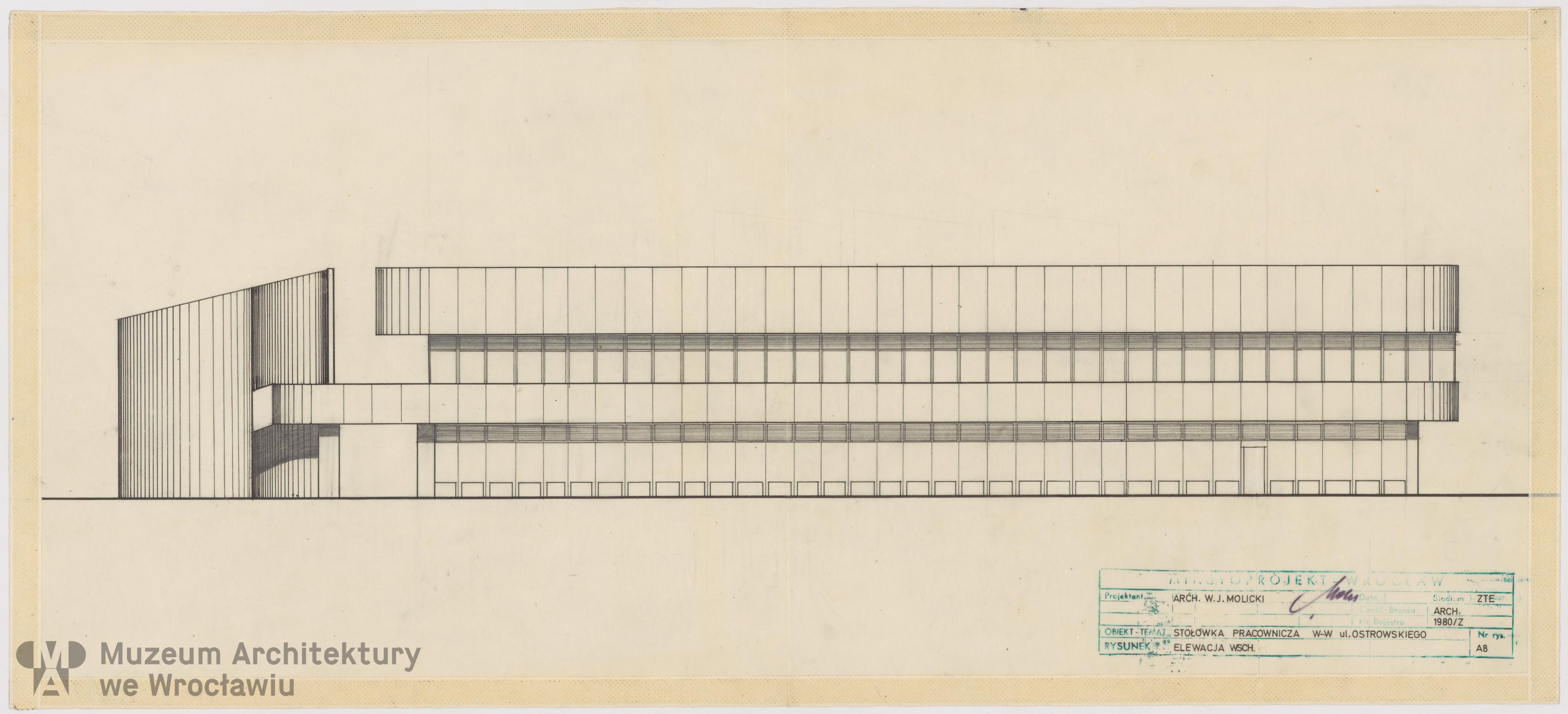 Molicki Witold Jerzy (Miastoprojekt-Wrocław), Stołówka pracownicza Mera-Elwro we Wrocławiu, 1980