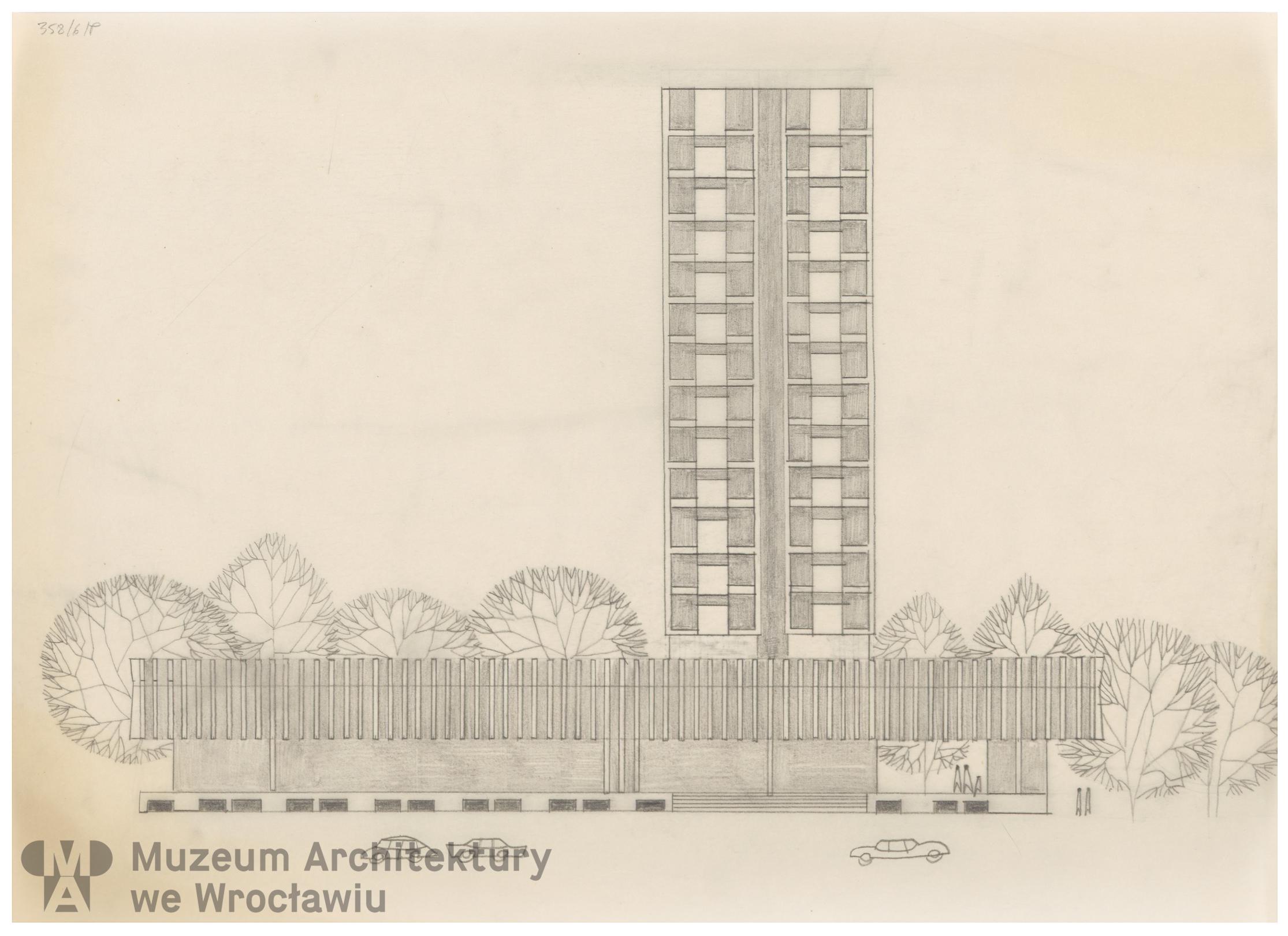 Molicka Maria, Molicki Witold Jerzy, Różycki Stefan (Miejskie Biuro Projektów we Wrocławiu), Hotel Orbis we Wrocławiu, 1969