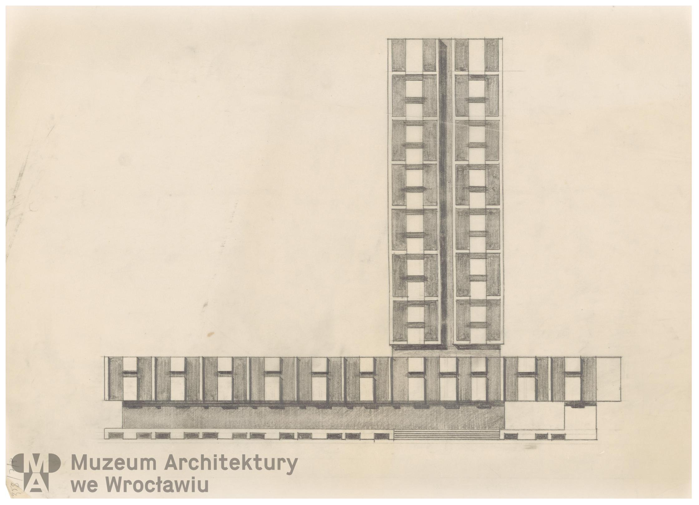 Molicka Maria, Molicki Witold Jerzy, Różycki Stefan (Miejskie Biuro Projektów we Wrocławiu), Hotel Orbis we Wrocławiu, 1969