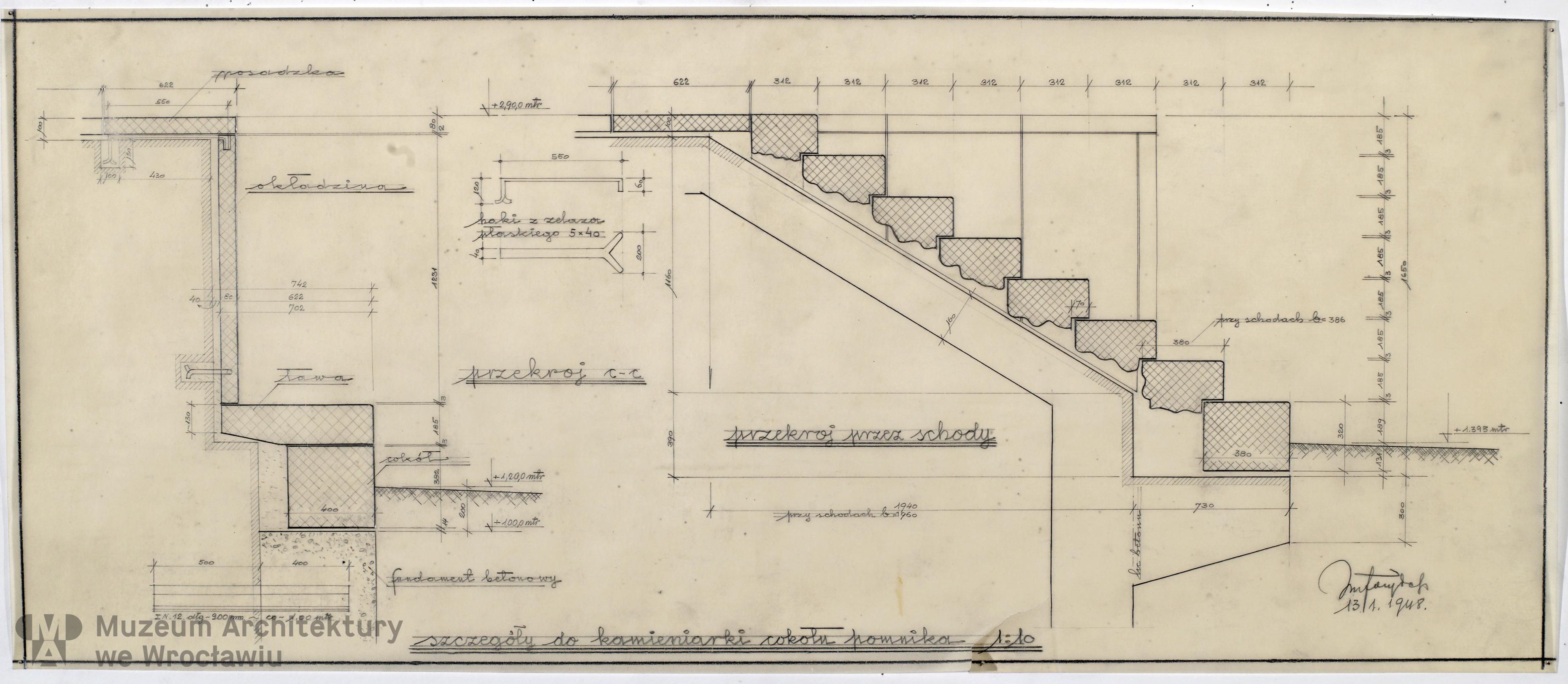Frydecki Andrzej, Pomnik Czynu Powstańczego. Cokół, 1948.01.13